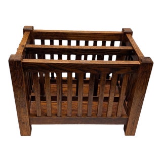 Stickley Mission Oak Magazine Rack (1989) For Sale