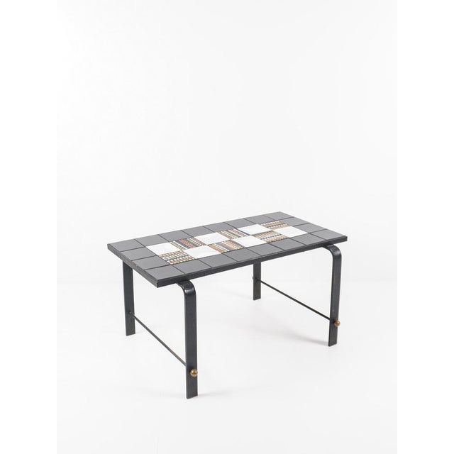 Metal Ceramic Coffee Table, 1950 For Sale - Image 7 of 7