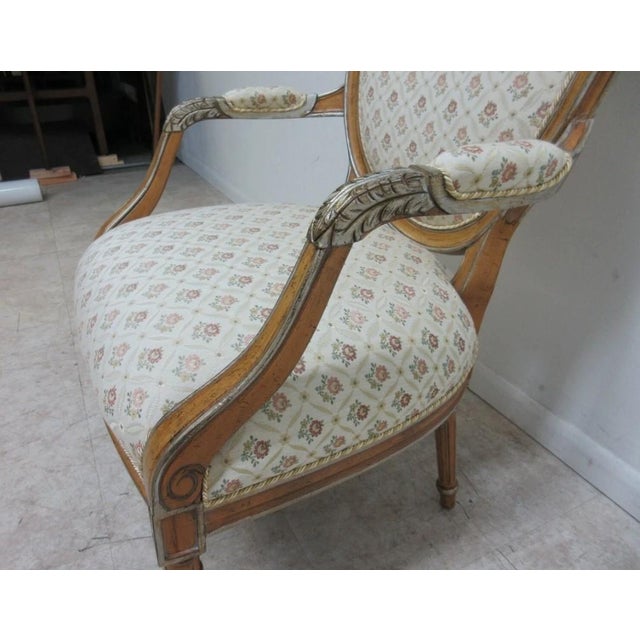 1980s Century Furniture French Carved living Room Arm Lounge Chair B For Sale - Image 9 of 11