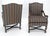 Pair of Carved Bases & Arms Striped Upholstery Fire Side Arm Lounge Chairs MINT! For Sale - Image 11 of 18