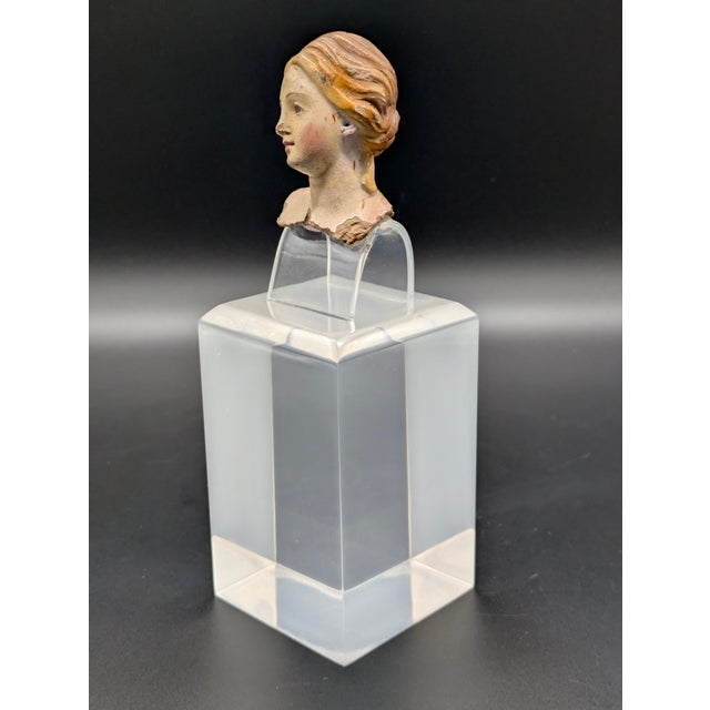 Rustic European Late 18th Century Neapolitan Glass-Eyed Santon Head For Sale - Image 3 of 10