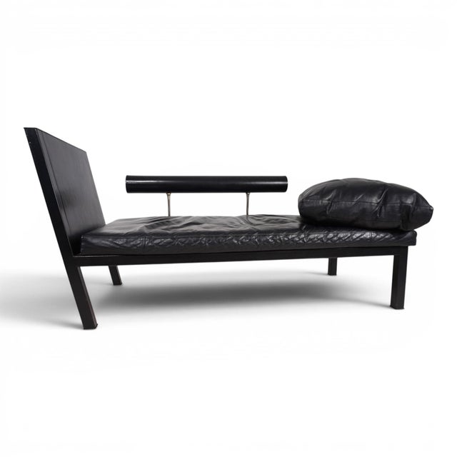 Black Baisity Chaise Longue in Leather by Antonio Citterio for B&B Italia / C&B Italia, 1980s For Sale - Image 8 of 18