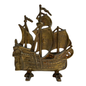 Antique Cast Iron Pirate Ship Doorstop