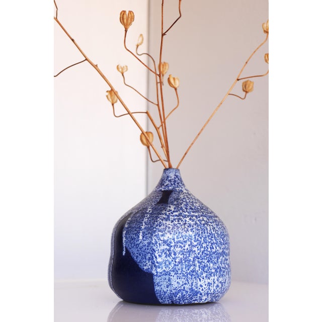 Blue Modern Pottery Vase by Karl Jüttner, Germany, 1960s For Sale - Image 8 of 13