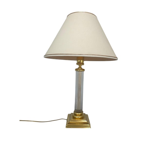 Table Lamp in Glass and Brass from Le Dauphin, France, 1970s For Sale - Image 13 of 13