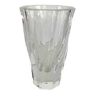 1980s Orrefors Small Signed Precious Crystal Vase For Sale