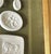 Late 20th Century Gilt Framed White Plaster Grand Tour Intaglios / Cameos on Moss Green Velvet For Sale - Image 5 of 6