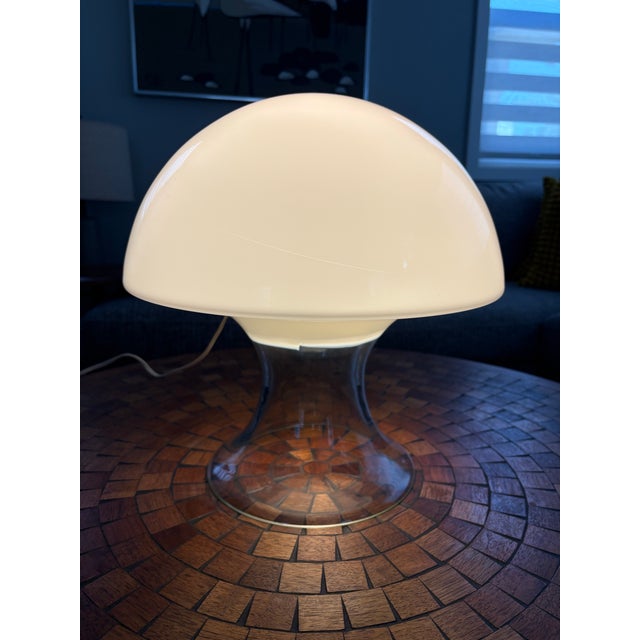 Glass Mid 20th Century Large Italian Murano Glass Mushroom Table Lamp by Gino Vistosi For Sale - Image 7 of 8