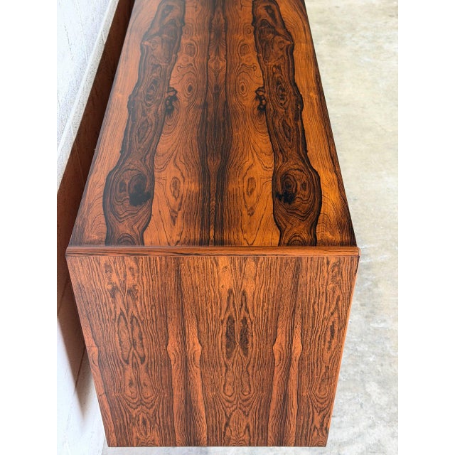 Rosewood Low Credenza Sideboard in Style of Ladoga Erik Wortz Sweden Mid-Century Modern 1960s For Sale - Image 10 of 11