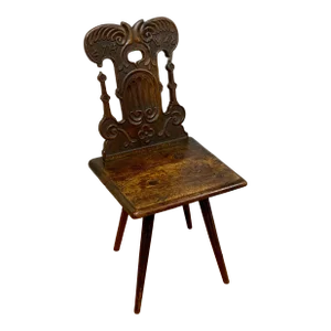Antique English Oak Hall Chair