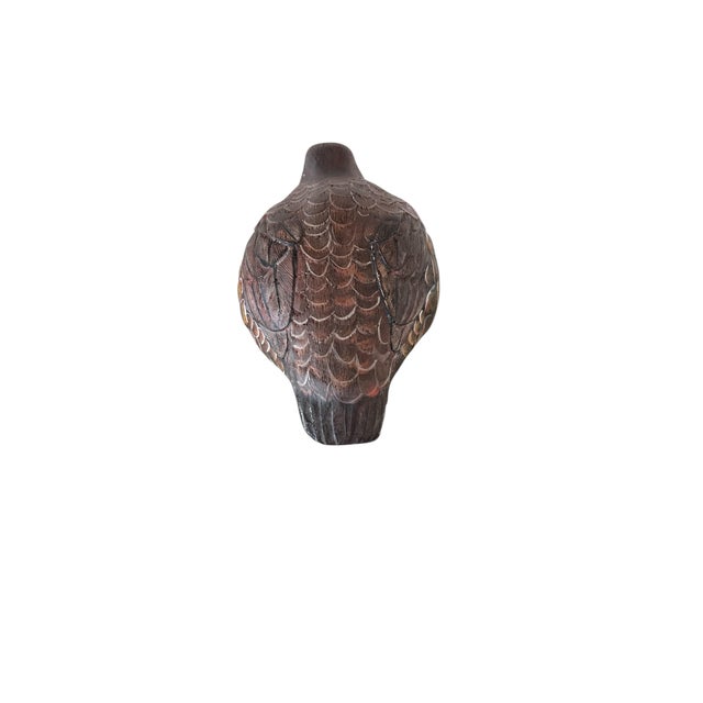 Late 20th Century Vintage Carved Wooden Quail Figurine For Sale - Image 5 of 5