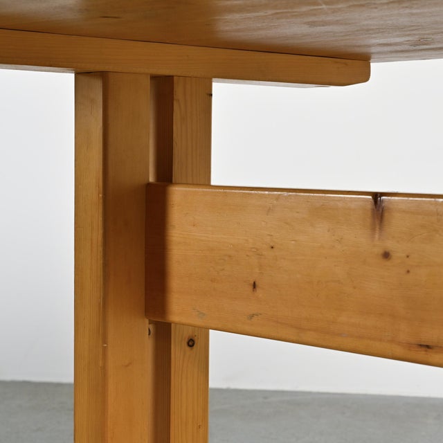 Pine Dining Table by Charlotte Perriand for Les Arcs, France, 1970s For Sale - Image 9 of 15