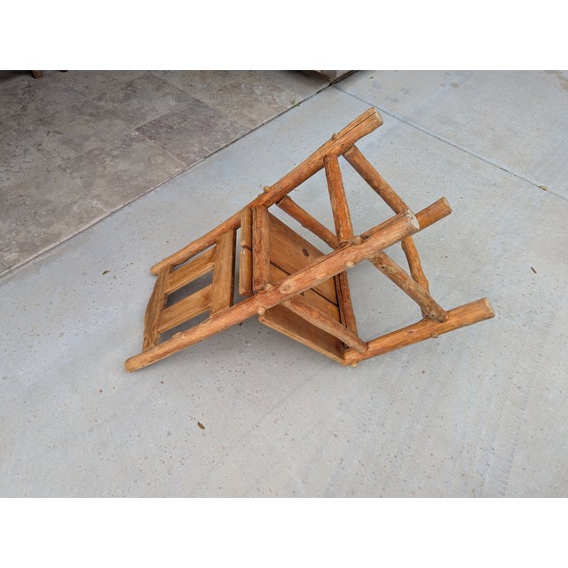 Four (4) Hand Crafted Solid Rustic Log Cabin Chairs For Sale - Image 14 of 16