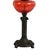 Antique Victorian Ruby Red Floral Glass Oil Lamp, Electrified Vintage Table Lamp For Sale - Image 4 of 4