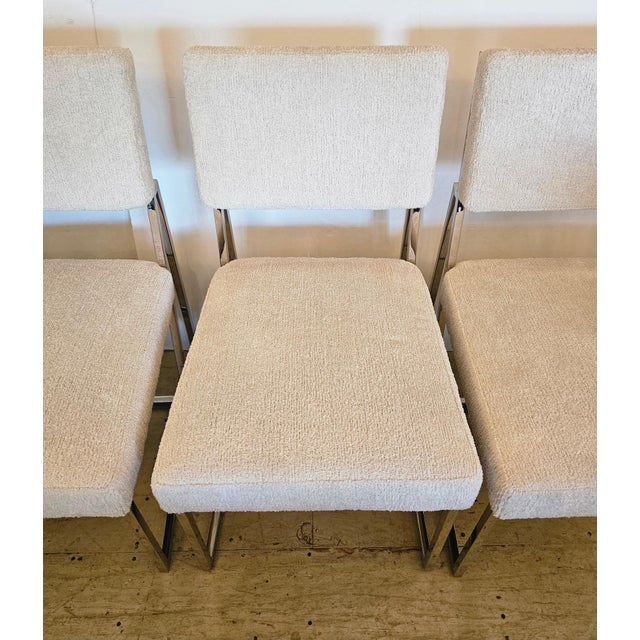Bernhardt Chrome & Upholstered Dining Chairs -Set of 4 For Sale - Image 9 of 15
