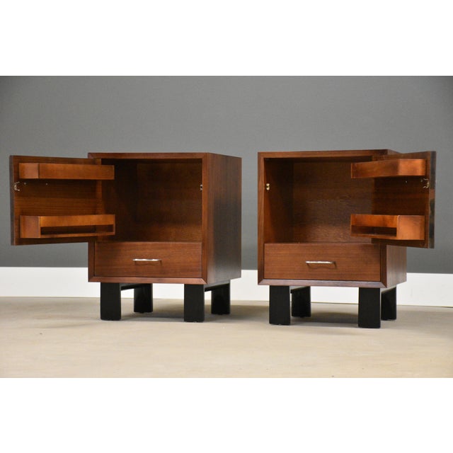 Herman Miller 1960s Refinished Walnut Nightstands by George Nelson for Herman Miller - A Pair For Sale - Image 4 of 8