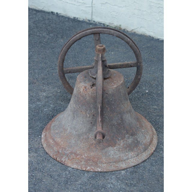 Antique 19th C. American Cast Iron Bell For Sale - Image 4 of 13