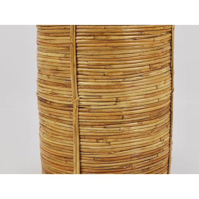 Bamboo & Brass Paper Basket Umbrella Stand, Italy, 1970s For Sale - Image 14 of 16