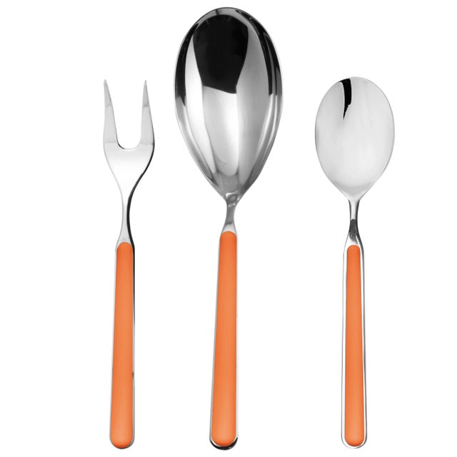 Contemporary Mepra Fantasia 3-Piece Serving Set, Carrot For Sale - Image 3 of 3