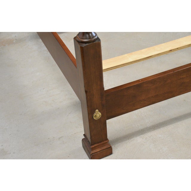Wood 1980s Solid Cherry Queen Four Poster Bed For Sale - Image 7 of 10