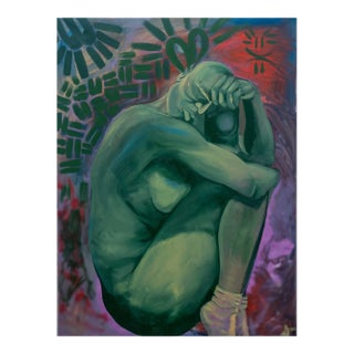 "Pause", Oil on Canvas Painting by Seromo Okoro For Sale