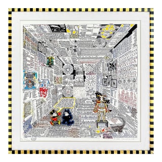 Pedro Friedeberg, Codice Miguelito Ii, Hand Signed Serigraph, Custom Framed, Edition Xvi/XXX For Sale