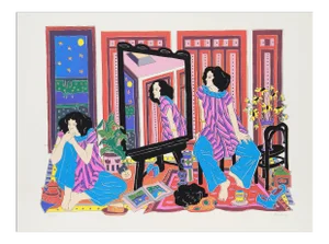 Estelle Ginsburg - Starry Night With Two Women
