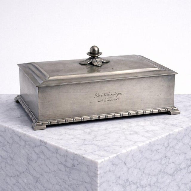 1930s Swedish Art Deco Pewter Cigar Box from GAB Guldsmedsaktiebolaget, 1934 For Sale - Image 5 of 11