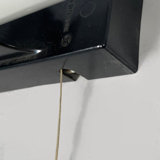 Mid-Century Modern Italian Wall Lamp in Opaline Glass and Black Bakelite, 1950s For Sale - Image 11 of 13