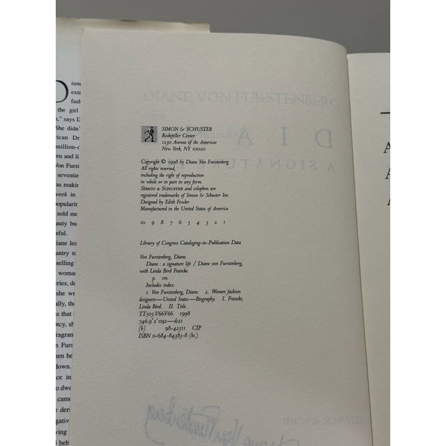 Blue Diane Von Furstenberg Diane: A Signature Life – Signed First Edition For Sale - Image 8 of 11