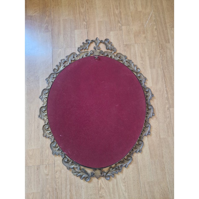 Baroque Oval Bronze Wall Mirror, 1960s For Sale - Image 14 of 17