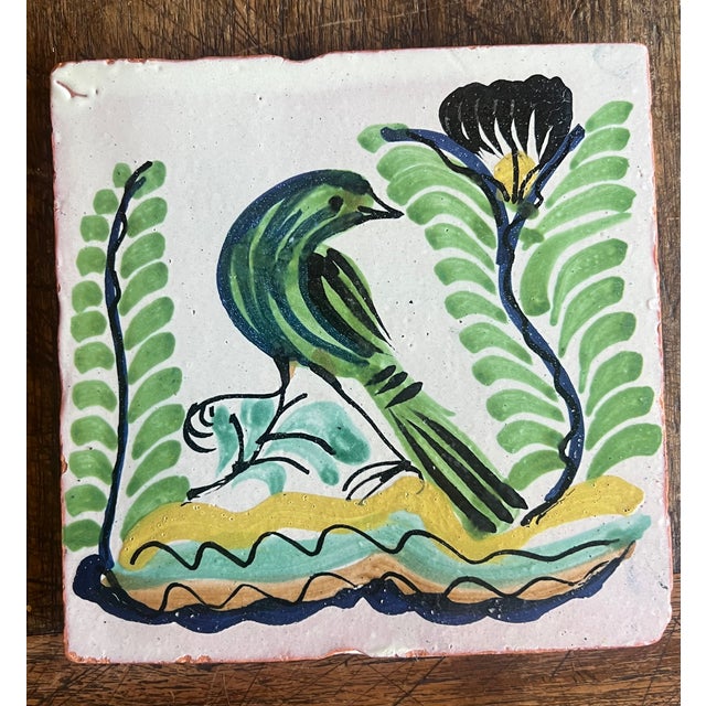 Set of six tiles made in Mexico from the studio of Gorky Gonzalez around the 1980's They are all hand made so vary...