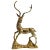 Hollywood Regency Cast Polished Brass Standing Stag Sculpture, 1960s For Sale