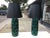 Pair of Tall Mid-Century Iridescent Ceramic Table Lamps – Blue & Green Glaze With Custom Shades For Sale - Image 12 of 12