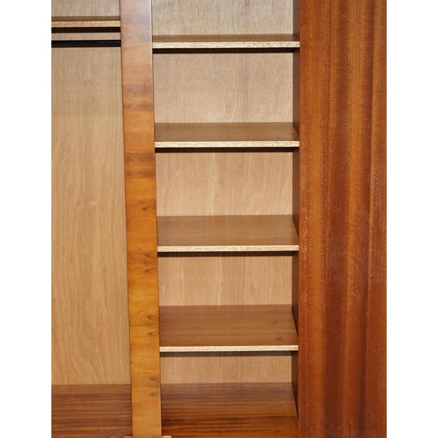 Vintage Military Campaign Burr Walnut Wardrobe with Internal Shelves For Sale - Image 16 of 18