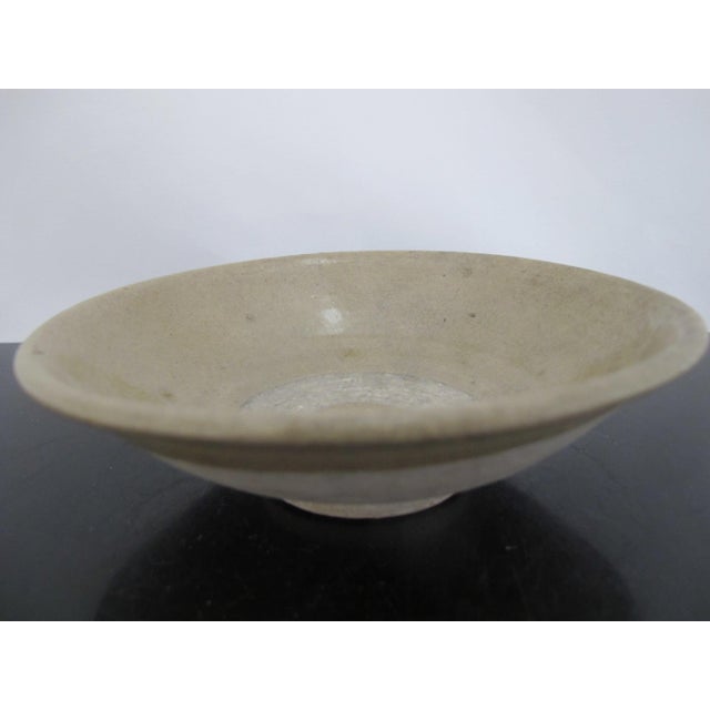 Early 20th Century Chinese Small Longquan Style Folk Art Celadon Green Pottery Tea Bowl For Sale - Image 5 of 7