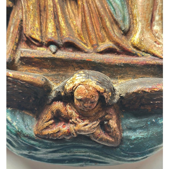 Gothic Relief, Anna Selbdritt, Southern Germany, Around 17th Century For Sale - Image 6 of 9