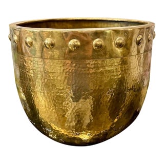 Vintage English Brass Jardinere For Sale