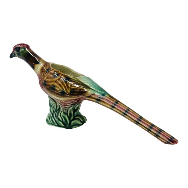 Vintage Mid Century Ceramic Pheasant Plant Holder Made in Usa For Sale