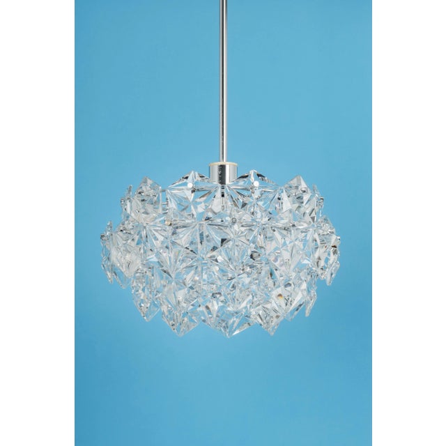 Petite Chrome & Crystal Glass Pendant from Kinkeldey, Germany, 1970 For Sale - Image 12 of 13