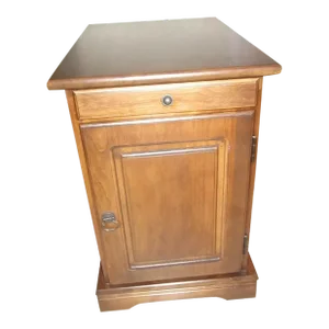 1970s Vintage Wooden Accent Table With Removable Magazine Rack and One Door