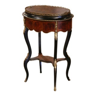 19th Century French Napoleon III Burl Walnut and Bronze Jardinière For Sale