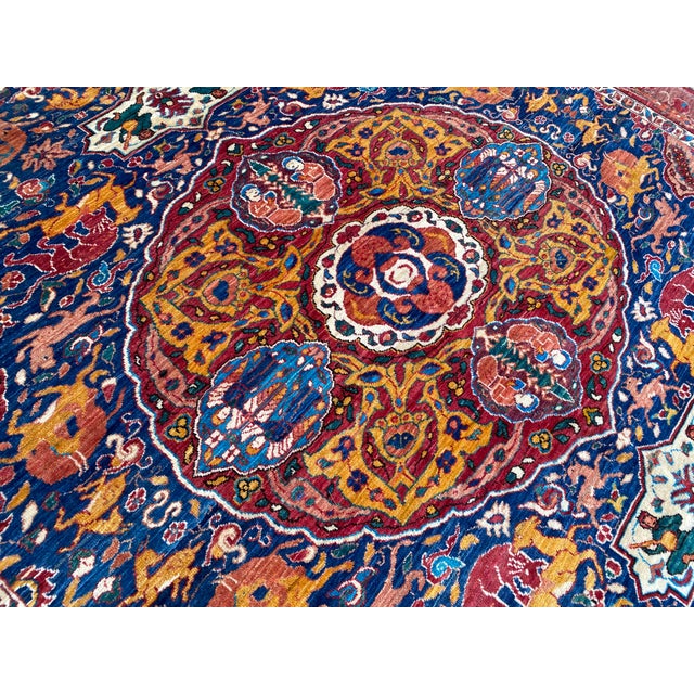 Vintage Kashan Shikargah Hunting Rug For Sale - Image 11 of 16