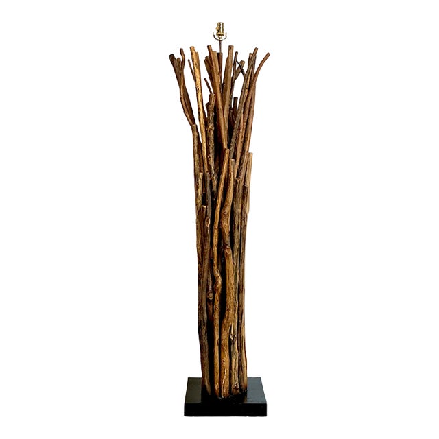 Vintage Palecek Natural Branch Floor Lamp For Sale