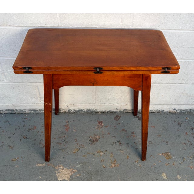 Wood Vintage Cushman "Colonial Creations" Pivot-Top Game Table For Sale - Image 7 of 13