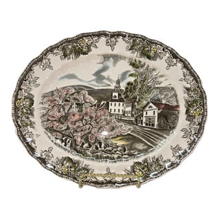 1990s Johnson Brothers Friendly Village English Cottage Serving Platter Made in England For Sale