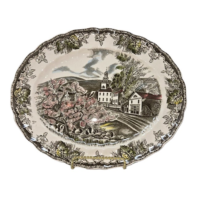 1990s Johnson Brothers Friendly Village English Cottage Serving Platter Made in England For Sale