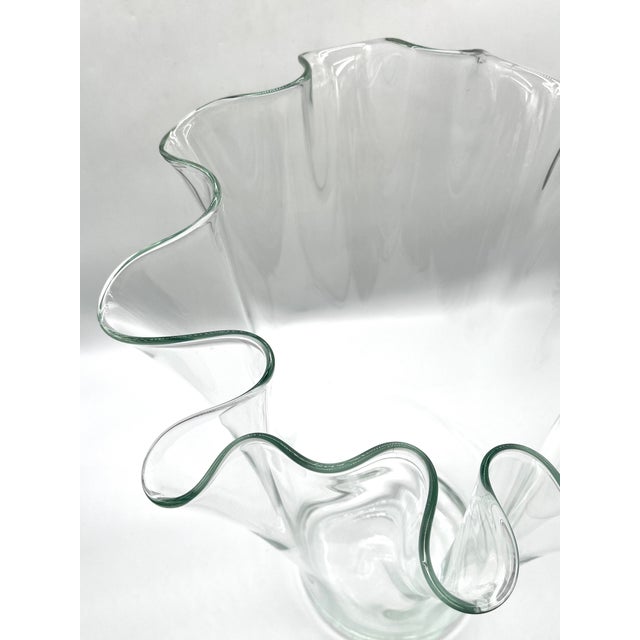Monumental Scandinavian Clear Glass Floor Vase attributed to Holmegaard, 1970s For Sale - Image 11 of 18