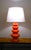 Orrefors Large Swedish Orange Art Glass Table Lamp by Gustav Leek for Orrefors, 1960s For Sale - Image 4 of 10