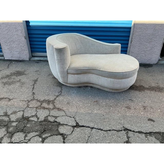 Vladimir Kagan Style Chaise Lounge Post Modern Designed in the style Vladimir Kagan this chaise has a stunning sculptural...